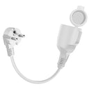 HuaLiSiJi - 90 Degree Schuko Extension Cable, 16A/250V, IP44 Rated, 0.3m