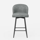 Daluvenix Counter Height Bar Stools Set of 2, 360° Swivel, Light Grey