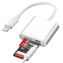 Shop the Square 3 in 1 SD Card Reader for iPhone. Dual slot, plug and play design, no app needed. Perfect for photographers and trail camera users.