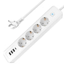 Shop the Darbony 4-Way Power Strip with USB C, surge protection, and 1.8m cable. Perfect for home use, it features multiple sockets and a wall-mount design.