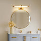 LED bathroom mirror with a 40 cm size and 10W power featuring three dimmable color temperatures and a dimmable LED image light. The mirror includes a swivel lamp head and an arc arm for adjustable lighting.