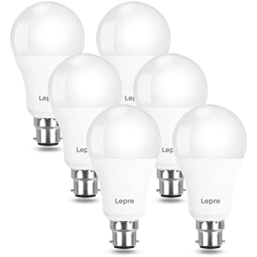 Lepro - 100W Equivalent Cool White 6500K B22 LED Bulbs, Pack of 6