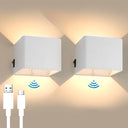 YindaLux Pack of 2 USB Rechargeable Motion Sensor Wall Lights