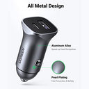 UGREEN - 30W Dual Port Car Charger with 1M USB C Cable, Fast Charging for iPhone 15/14/13, Galaxy S24/S23