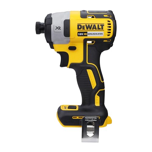DEWALT DCF887N XR 18V three-speed brushless impact driver without battery or charger showcasing a compact design and ergonomic grip suitable for various fastening tasks
