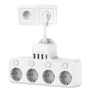 Techuoso Electric Power Strip with 4 Sockets - White Design