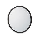 Relaxdays - Round Wall Mirror With Pine Wood Frame, 60 cm, Black