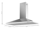 Cecotec - 90 cm Pyramid Extractor Hood, 65W Motor, 350 m3/h Suction, Stainless Steel