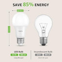 Lepro - Pack of 6 Dimmable E27 LED Bulbs, 8.5W, 806 Lumen, Warm White