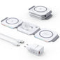 Hohosb - 3 In 1 Mag-Safe Wireless Charger Station, 15W Max, White 18W Adapter Included