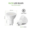 Lepro - GU10 LED Bulbs, Warm White 2700K, 4W, Pack of 10
