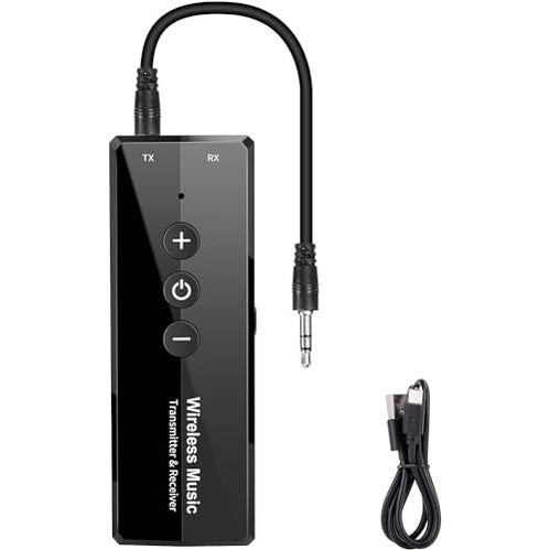 Lindaway - 3-in-1 Bluetooth 5.0 Transmitter, Portable Wireless Adapter, Rechargeable Audio Receiver for TV and Car Stereo System