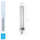 KOR - Pack of 4, 13W GX23 CFL Light Bulbs, 3500K Neutral White, Energy Efficient