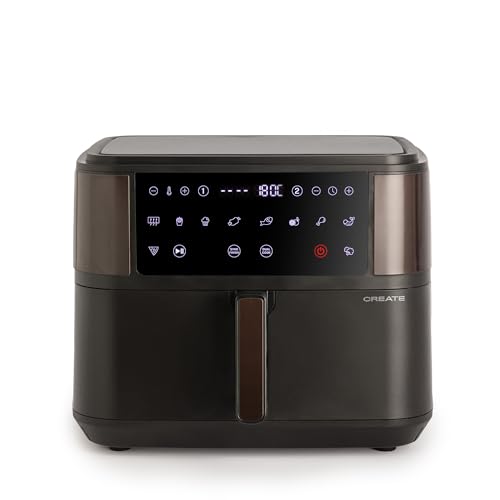 Explore culinary versatility with the 10L Dual Hot Air Fryer. Features touch control, 10 programs, and a divider for dual cooking. Perfect for family meals!