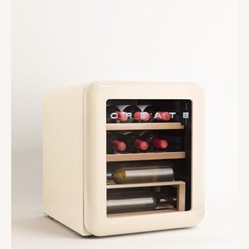 Create - Vintage 48L Wine Cooler, Cream White, Holds 12 Bottles