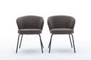 Luxury Velvet Dining Chairs Set of 2 with Swivel and Metal Legs