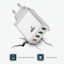 Aioneus - 40W Fast USB Charger with 4 Ports, QC3.0 for iPhone & Samsung