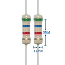 Aukenien - 1250pcs Carbon Film Resistor Kit, 25 Values, 1/2W, 5% Tolerance