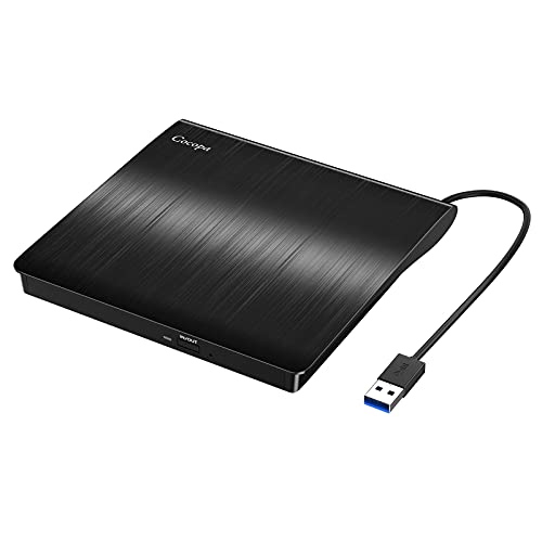 Cocopa - Portable DVD Drive/Player with USB 3.0, Compatible with Windows/Mac OS