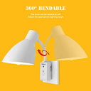 HtruiyatY - E27 Plug Light with Remote, Flexible Arm, 360° Adjustable