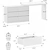 Feetice 6 Drawer Vanity Dresser with Extendable L-Shaped Desk