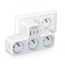 Tessan 6-in-1 Multi Socket with 3 USB Ports and Wall Sockets