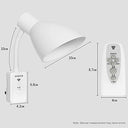 HtruiyatY - E27 Plug Light with Remote, Flexible Arm, 360° Adjustable
