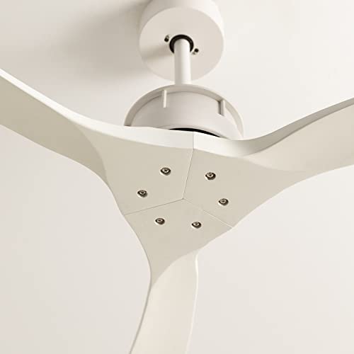 Create - Large DC Ceiling Fan, 6 Speeds, Quiet, Programmable Timer, Dual Height, White Blades