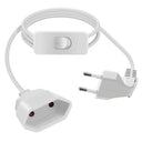 HuaLiSiJi Euro Extension Cable with Switch for home use, 1m, 2.5A, compatible with lamps and appliances.