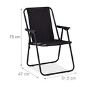 Relaxdays - Lightweight Portable Folding Chair for Camping and Beach, Black