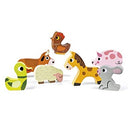 Janod - Farm Chunky Puzzle with 7 Animal Pieces, Perfect for Little Hands