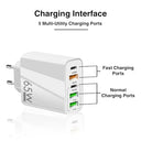 Captese - GaN 65W Fast Charging Adapter with 20W PD USB-C & QC 3.0 Ports
