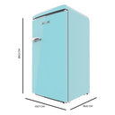 Cecotec - Retro Mini Fridge 95L Capacity, Low Consumption, 89.3cm High, Blue