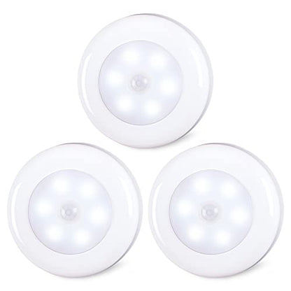 Star-Spangled - 3 Pack Motion Sensor LED Puck Lights, Battery Operated, Cool White
