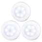 Star-Spangled - 3 Pack Motion Sensor LED Puck Lights, Battery Operated, Cool White