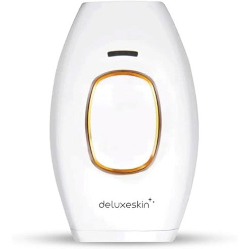 Image of the Deluxeskin IPL hair removal device showcasing its sleek design and advanced technology, with a diverse group of individuals using it in various home settings for effective hair removal.