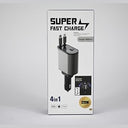 Mi - 120W Turbo Car Charger, 4 Ports Fast Charging, Retractable Cables 80CM