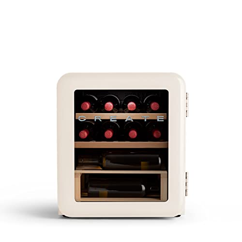 Create - Vintage 48L Wine Cooler, Cream White, Holds 12 Bottles