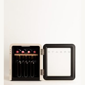 Create - Vintage 48L Wine Cooler, Cream White, Holds 12 Bottles
