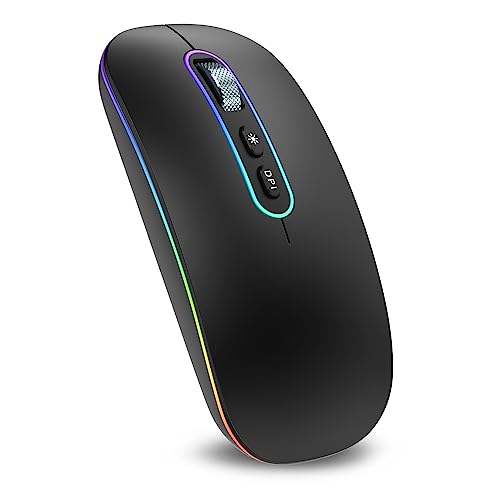 Cimetech - Dual Mode Rechargeable Wireless Mouse with LED Lights - Black