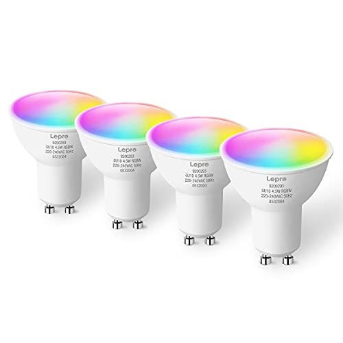 Lepro - GU10 Smart LED Bulb, Colour Changing, WiFi & Bluetooth, Pack of 4