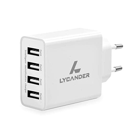 AMZ - USB Wall Charger EU Plug 4 Ports 5A Adaptive Charging