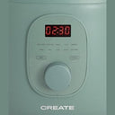 Create - 2L Sage Green Electric Rice Cooker, Programmable 24h, Steamer, Stew & Soup Maker, Keep Warm Function, 400W