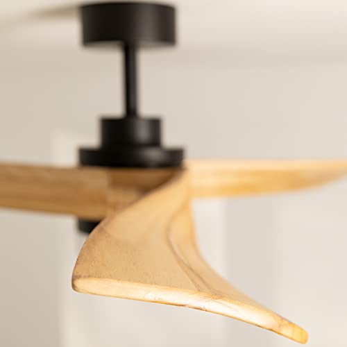 Create - Wind Curve Ceiling Fan with Light, Remote Control, Quiet DC Motor, 132cm, 6 Speeds, Timer, Dual Mode