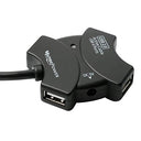 Mutecpower - 33 ft USB 2.0 Active Extension Cable with 4-Port Hub, Black