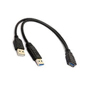 Alinna USB 3.0 Female to Dual USB Male Y Extension Cable