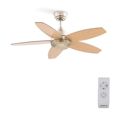 Windflouwood Ceiling Fan with remote and reversible blades in nickel, perfe