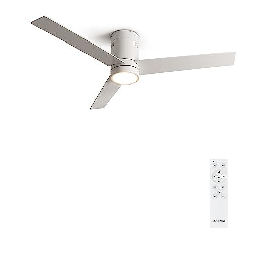 Experience the blend of minimalism and efficiency with the WindMinimal Ceiling Fan by CREATE. Features include remote control, 6 speeds, 3 light settings, quiet operation, and energy-efficient 40W motor. Perfect for any room wi