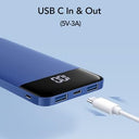 Charmast - 10400mAh USB C Power Bank with LED Display, Ultra Slim Design