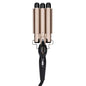 Gold - 3 Barrel Rotating Curling Iron Set With Adjustable Temperature